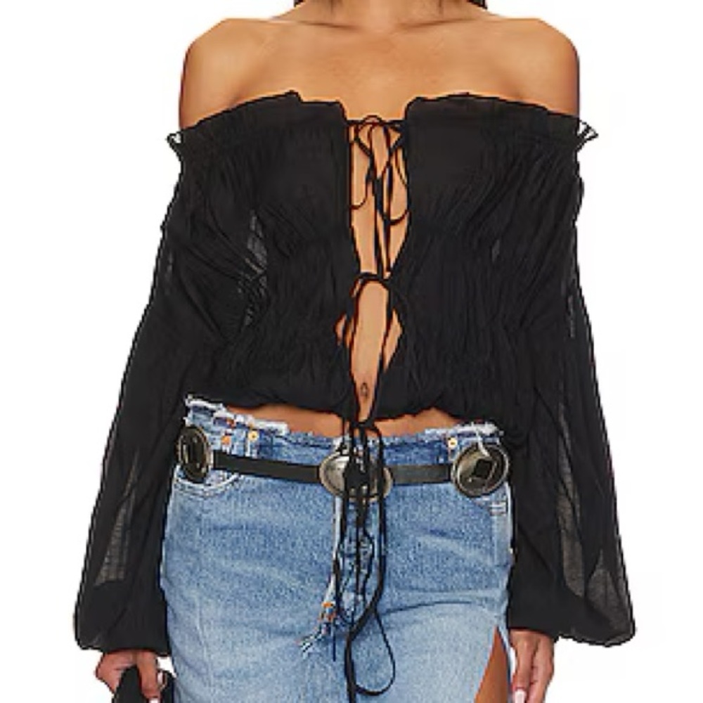 Black Off-Shoulder Blouse